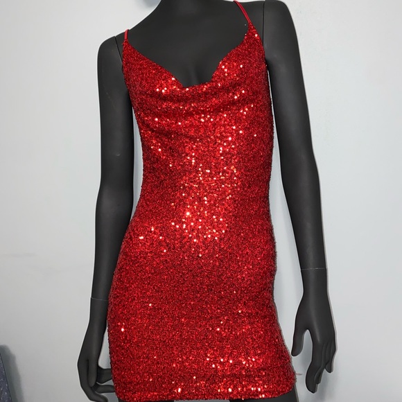 Forever 21 Sparkling Red Mini Dress - Picture 1 of 4
